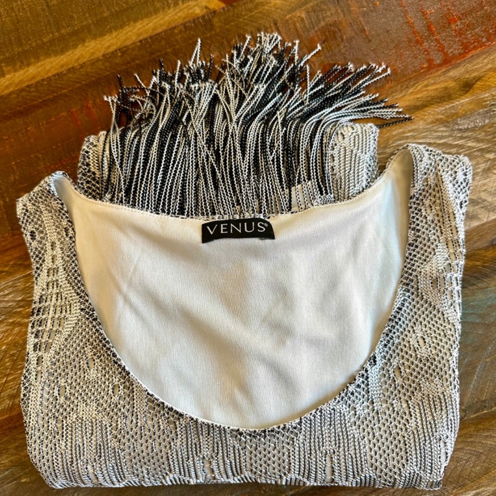 Fully lined Lace & Fringe Dress - Silver - Excellent Condition!! - Picture 2 of 14